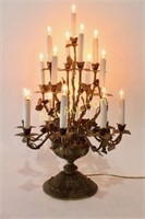 French Bronze Candelabra Table Lamp