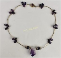 Mexican Sterling and Amethyst Necklace