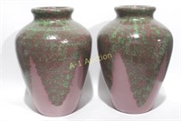Pair Rare Ransbottom Pottery Garden Vases
