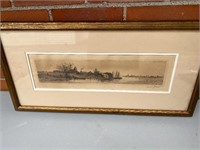 Etching of waterfront village 1889 ny blackmor?