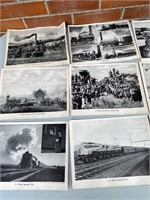 Lot of 56 different railroad prints empherma