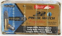 500 Rounds Of Aguila Match Pistol 22 LR Ammunition