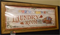 22" Wood Framed Laundry Picture