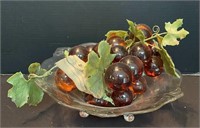 Glass Bowl & Grapes
