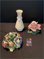 Floral Figurines & Vase