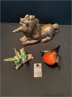 Hummingbird & Unicorn Figurines