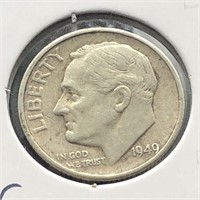 1949-S SILVER ROOSEVELT DIME - BETTER DATE