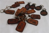 Assorted Leather Key Rings Lot-Approx 15 Count