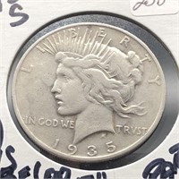 1935-S SILVER PEACE DOLLAR - RARE DATE - 4 RAYS
