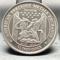 APMEX 1/2 OUNCE SILVER ROUND