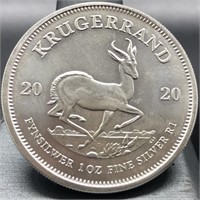 2020 SILVER KRUGERRAND ONE OUNCE ROUND