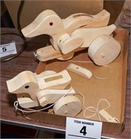 Pr of wooden pull ducks