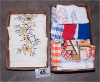 Vintage dish towels (2 boxes)