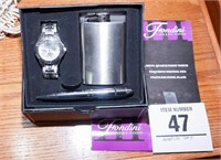 Gorgeous Fondini watch, pen & flask