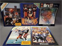 5 ILLINOIS FOOTBALL PROGRAMS 1980, 1992, 1985,