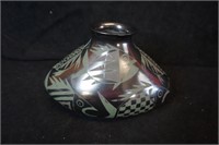 Oblong Glass Vase with Fish Design