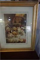Frammed and Matted Victorian Luncheon Print