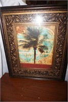 Framed Palm Tree Print Signed on Back