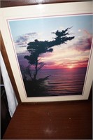 Frammed and Matted Print of a Sunset