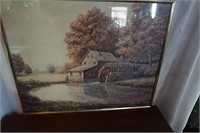 Framed House on Lake Print