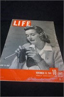 Nov 24, 1941 Life Magazine in Plastic Sleeve