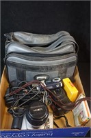Box lot of Camera and Camera Cases