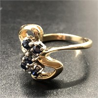 SAPHIRE & GOLD RING SIZE 7