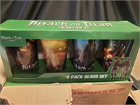 (8) 2 SETS NEW Attack of Titan Collector Glasses