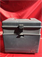 16X15 INCH PLASTIC PLANO TOOLBOX WITH A FEW TOOLS