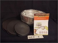 WOLFGANG PUCK STAINLESS BOWL SET WITH LIDS