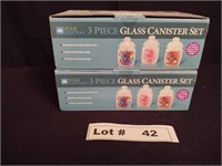 GLASS CANISTER SETS 2 SETS 3 CANISTERS EACH SET