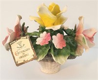 Capodimonte Basket of  Flowers