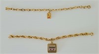 Bracelets with Charms (2 pcs) - 14K Charm