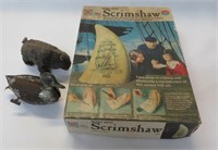 Scrimshaw model kit. Duck toy. Bear figurine