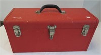 Kennedy metal tool box-red-empty H 10" W 20" D 8