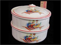 VINTAGE STACKING COVERED DISHES