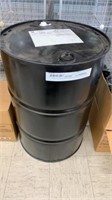 One Black 55 Gallon Drum