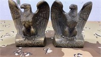 2 Each Eagle Bookends Brass