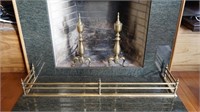 Antique Brass Fireplace Set