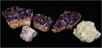 NATURAL AMETHYST & GREEN FLUORITE CRYSTAL CLUSTERS