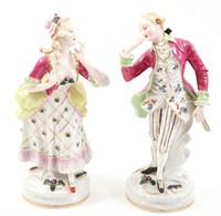 JAPANESE EXPORT FRENCH COURT PORCELAIN FIGURINES