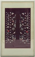 CHINESE EMBROIDERED SILK FRAMED TAPESTRY