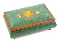 REUGE MUSIC BOX WITH FLORAL INLAY