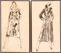 20TH C. DRAWINGS OF FASHIONABLE MAN - SIGNED