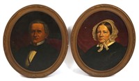 19TH C. PORTRAITS OIL ON CANVAS PAINTINGS