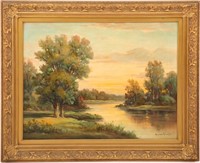HOWARD ATKINSON LANDSCAPE OIL ON CANVAS PAINTING