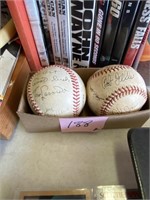 Signed baseballs; Dodgers, Indians