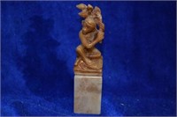 Monkey Soapstone Figurine 4"