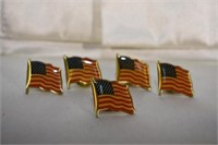 5 American Flag Tie Tacs