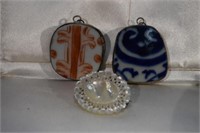 2 Chinese Pottery Shard Pendants and